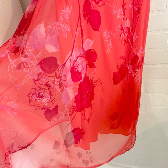 Vintage Vibrant Red and Pink Midi Dress - Picture 13 of 13